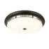 Traditional Chinese Iron Circular Glass Shade LED Flush Mount Ceiling Light For Hallway