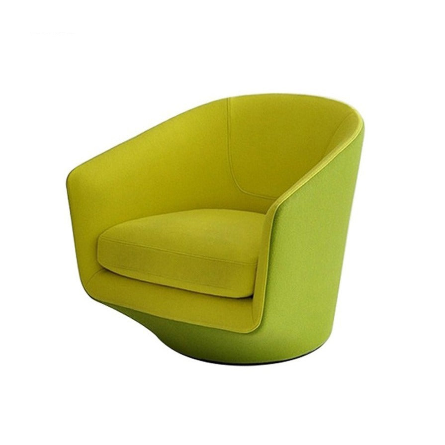 Modern Minimalist Ring Frame Solid Wood Cotton Linen High Density Sponge Accent Chair Backrest Armrest For Living Room