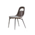 Contemporary Scandinavian Curved Leather Metal Tapered Legs Dining Chair Backrest For Dining Room