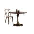 Contemporary Retro Round Walnut Copper Rattan Dining Table & Chair Set For 2 Seats