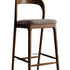 Modern Minimalist Square Leather Wood Bar Stool Backrest Footrest For Dining Room