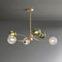 Contemporary Nordic Branch Line Orb Hardware Glass 6/8/12 Light Chandelier For Living Room
