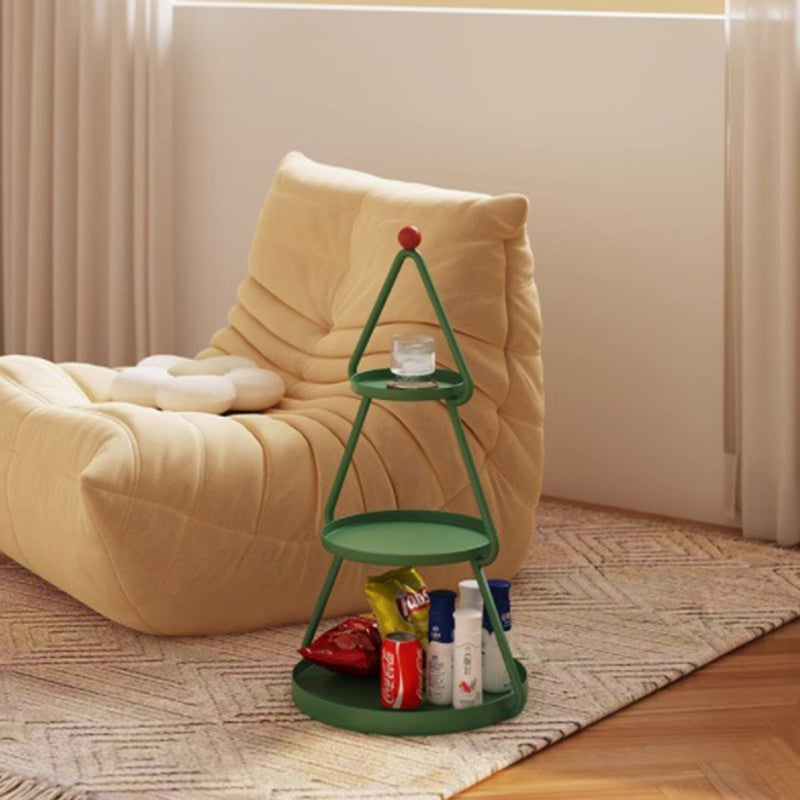 Contemporary Creative Round Iron End Table 3-Tier For Living Room