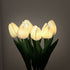 Modern Art Deco PU Ceramic Tulip Simulated Flower LED Table Lamp For Bedside