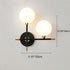 Contemporary Scandinavian Glass Orb Iron 2-Light Wall Sconce Lamp For Hallway