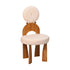 Contemporary Creative Round Mermaid Lambswool Fabric Wood Vanity Stool Backrest For Bedroom