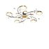 Modern Luxury Branch Round Hardware Iron Acrylic Crystal Silicone LED Semi-Flush Mount Ceiling Light For Living Room