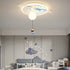 Contemporary Creative Iron Acrylic Rocket Astronaut LED Kids Flush Mount Ceiling Light For Bedroom