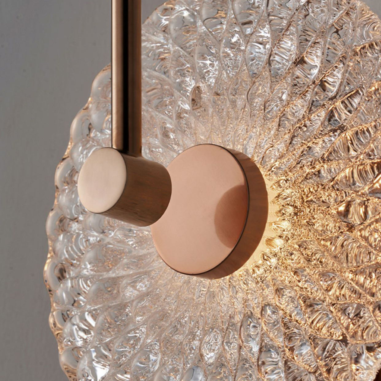 Modern Minimalist Round Stainless Steel Glass LED Wall Sconce Lamp For Bedroom