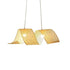 Traditional Japanese Bamboo Weaving Ribbon Shape 2/3-Light Chandelier For Dining Room
