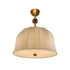 Traditional French Exquisite Printed Fabric Round Shade Ash Ball 1-Light Semi-Flush Mount Ceiling Light For Living Room