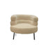 Contemporary Nordic Round Lambswool Upholstered Vanity Stool Backrest Armrest For Bedroom