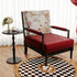 Contemporary Retro Rubber Wood Velvet Fabric Sponge Square Accent Chair Backrest Armrest For Living Room