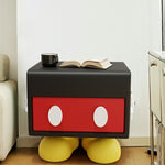 Contemporary Creative Resin Mickey Shape Cubic End Table Drawer For Living Room