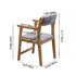 Contemporary Nordic Rubber Wood Cotton Linen Sponge Square Desk Chair Backrest Armrest For Home Office