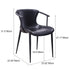 Modern Minimalist Trapezoid Back Saddle Leather Metal Dining Chair Backrest For Dining Room