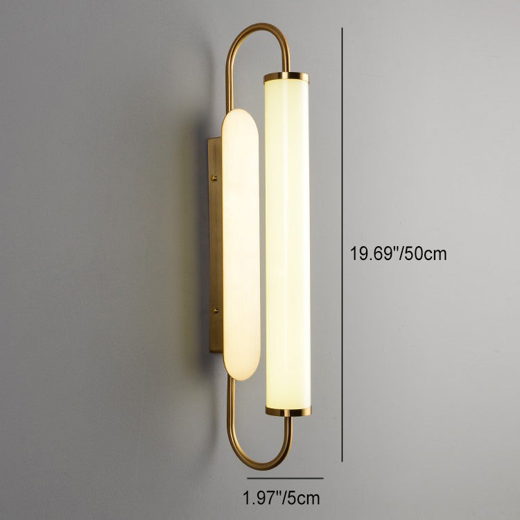 Contemporary Nordic Iron Acrylic Cylinder Strip LED Wall Sconce Lamp For Living Room