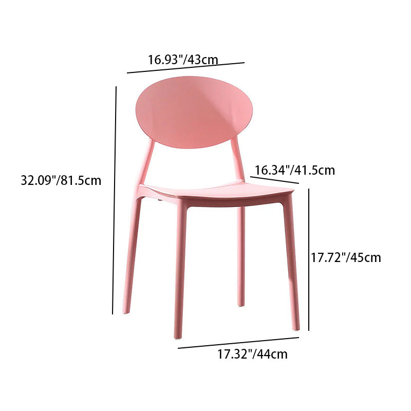 Contemporary Nordic Square Plastic Chair Backrest Armless For Living Room