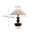 Traditional Vintage Gourd Shaped Cone Wood Fabric 1-Light Table Lamp For Bedroom