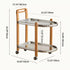 Modern Minimalist Square Wood Glass End Table Two Tier Trolley Swivel For Living Room