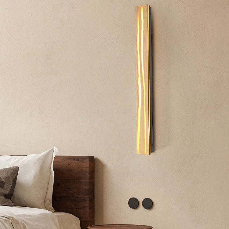 Contemporary Creative Rectangle Wood LED Wall Sconce Lamp For Living Room