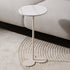 Modern Minimalist Round Tabletop Iron Marble Solid Wood Side Table 1-Leg For Living Room