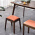 Modern Minimalist Rectangular Solid Wood Leather Vanity Stool For Bedroom