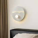 Modern Minimalist Cream Round Love Wave Iron Acrylic LED Wall Sconce Lamp For Bedroom