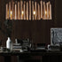 Contemporary Creative Rectangular Wooden 8-Light Island Light Chandelier For Dining Room