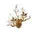 Modern Luxury Copper Colored Glass Maple Leaf Branch 2-Light Wall Sconce Lamp For Living Room