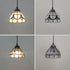 Traditional Tiffany Half Round Glass 1-Light Pendant Light For Bedroom