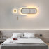 Modern Minimalist Oval Iron Acrylic LED Wall Sconce Lamp For Bedroom