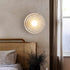 Contemporary Retro Round Ripple Resin Glass Iron 1-Light Wall Sconce Lamp For Living Room