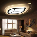 Modern Simplicity Iron Acrylic Round Flower Leave LED Flush Mount Ceiling Light For Living Room
