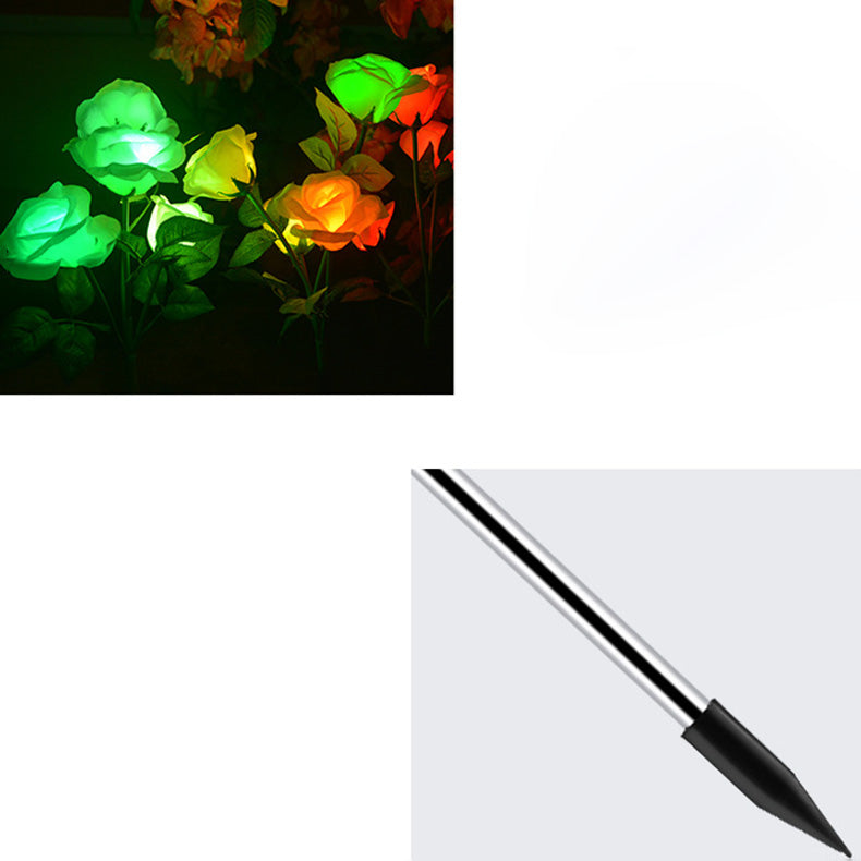 Contemporary Creative Solar Waterproof Rose Stainless Steel ABS LED Landscape Light For Garden