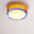 Modern Minimalist Colorful Iron Acrylic Disc Splicing LED Flush Mount Ceiling Light For Bedroom