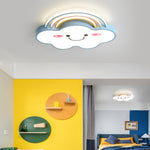 Contemporary Creative Rainbow Cloud Acrylic Shade LED Flush Mount Ceiling Light For Bedroom