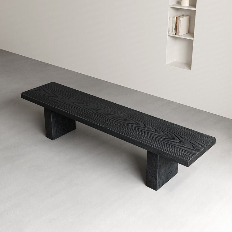 Modern Minimalist Rectangular Solid Wood Bench For Living Room