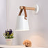 Modern Minimalist Wood Iron Cylinder 1-Light Wall Sconce Lamp For Bedside