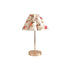 Traditional European Printed Fabric Petal Shade 1-Light Table Lamp For Bedroom