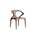 Contemporary Scandinavian Square Bent Upholstered Wood Dining Chair Backrest Arm For Dining Room