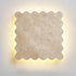 Traditional Japanese Yellow Travertine Corrugated Square LED Wall Sconce Lamp For Living Room