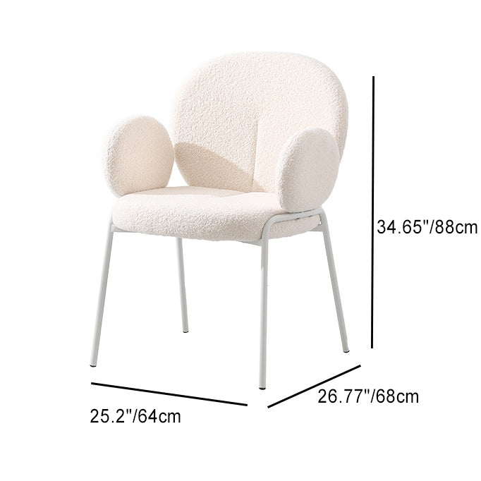 Contemporary Nordic Velvet Upholstered Metal Legs Vanity Stool Round Back For Bedroom