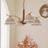 Traditional Vintage Half Round Copper Wood Ceramic 4/6/8 Light Chandelier For Living Room