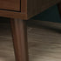 Contemporary Nordic Rectangular Solid Wood Nightstand 1/2 Drawer For Bedroom