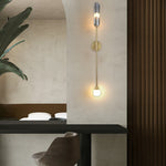 Modern Minimalist Iron Glass Strip 1/2 Light Wall Sconce Lamp For Living Room