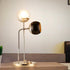 Modern Art Deco Orb Hardware Glass 2-Light Table Lamp For Bedroom