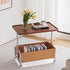 Modern Minimalist Rectangular Blister Board Iron Leather End Table 2-Tier Movable For Living Room