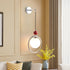 Contemporary Creative Glass Ball Shade Iron Ring 1-Light Pendant Light For Living Room