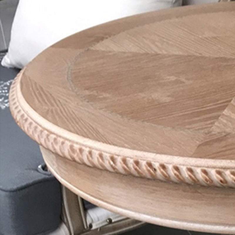 Traditional French Round Wood Coffee Table Three Legs For Living Room